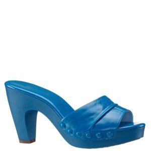 Nina Shoes Vibe Cobalt Blue Slide Sandal On A Platform Bottom