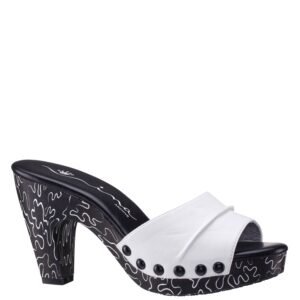 Nina Shoes Vibe2 White Slide Sandal On A Platform Bottom