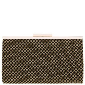 Nina Shoes Willow Black Beaded Pattern Frame Clutch