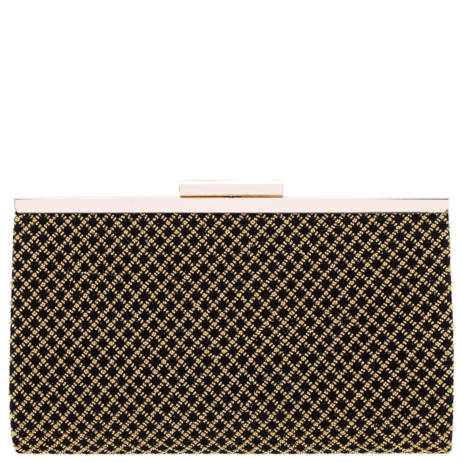 Nina Shoes Willow Black Beaded Pattern Frame Clutch