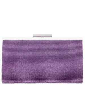 Nina Shoes Winslet Dark Lavender Crystal Frame Clutch