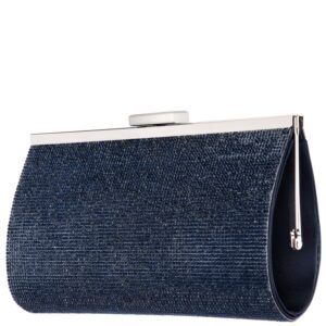 Nina Shoes Winslet Navy Crystal Frame Clutch