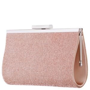 Nina Shoes Winslet Rose Gold Crystal Frame Clutch