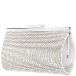 Nina Shoes Winslet Silver Crystal Frame Clutch