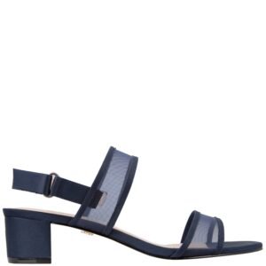 Nina Shoes Ganice New Navy Mesh Block Low-Heel Hook & Loop Dressy Sandal