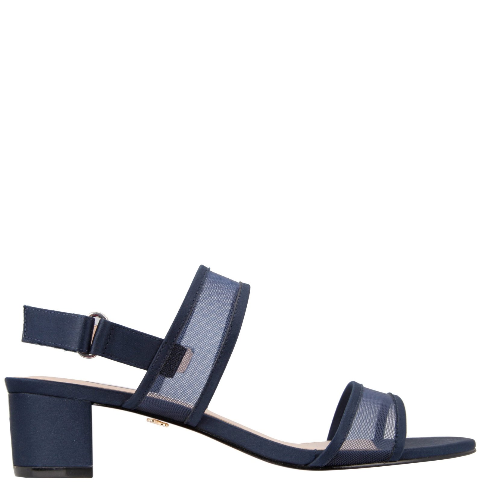 Nina Shoes Ganice New Navy Mesh Block Low-Heel Hook & Loop Dressy Sandal